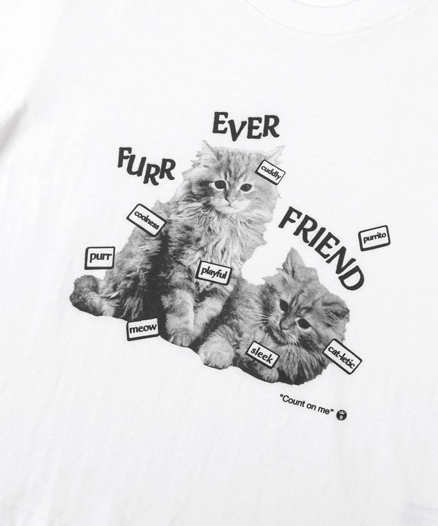 SUIBOM Fur Ever Friend Crop T-Shirt - Off-White