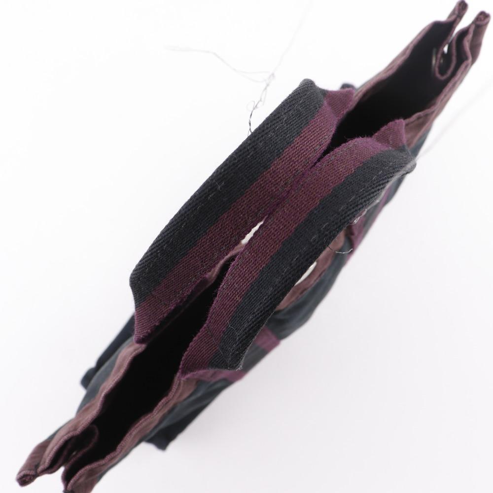 HERMES Fourre ToutPM Handbag Black / red cotton unisex Used