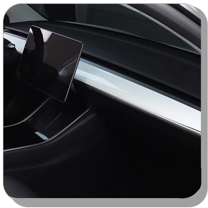 Heenvn Car Dashboard Cover For Tesla Model 3 Y Carbon Fibre ABS Door Dash Trim Panel Interior Accessories Sticker 2021-2024 New