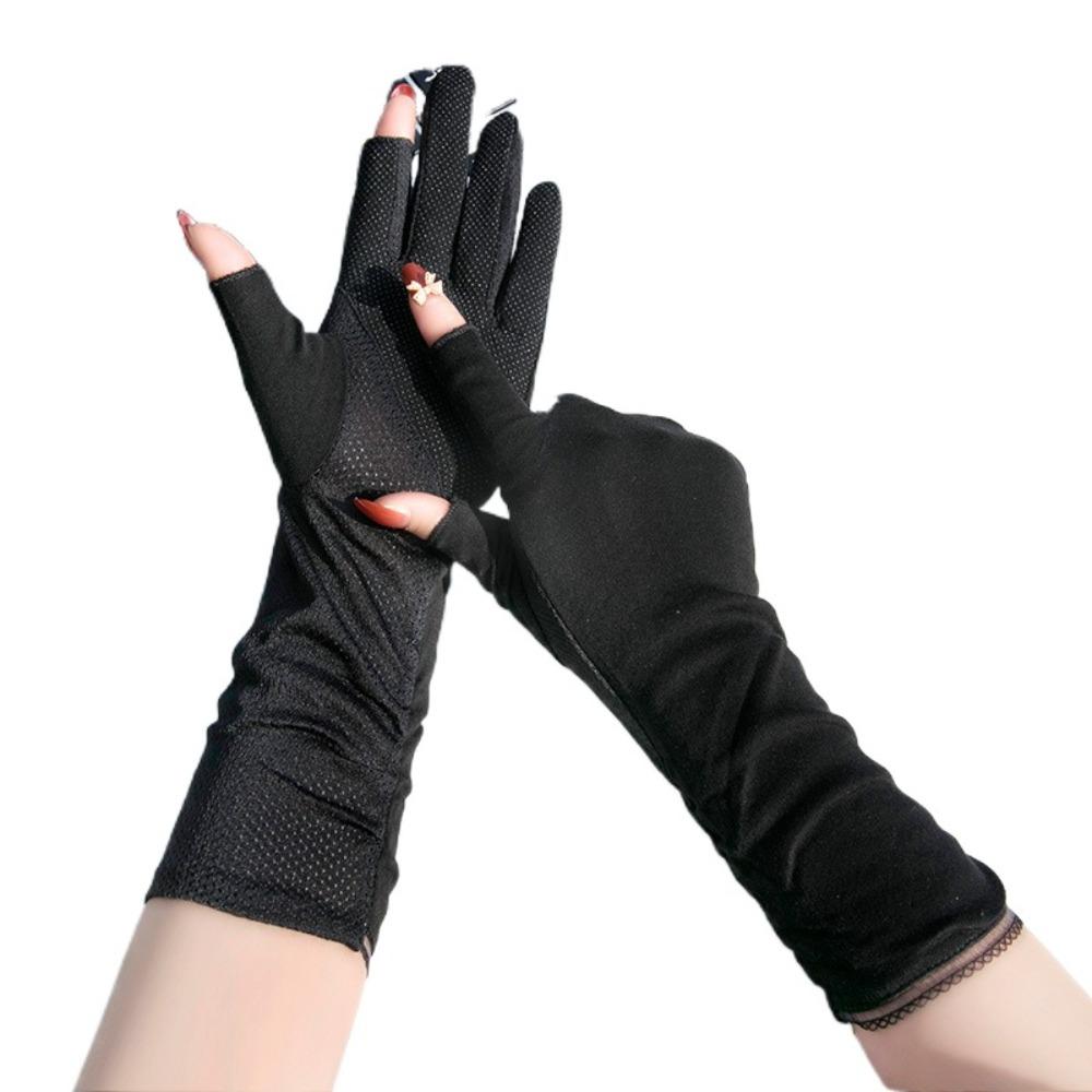 Anti-UV Women Sunscreen Gloves Thin Summer Driving Mittens Sun Protection Riding Gloves Outdoor