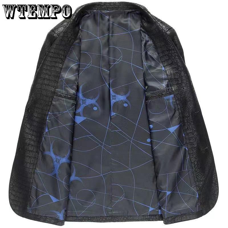 Chaqueta de Cuero Moda de Primavera y Otoño Hebilla de Perfume Pequeño Monoprenda Traje de Cuero Juvenil de Alta Gama Cuello de Traje Delgado