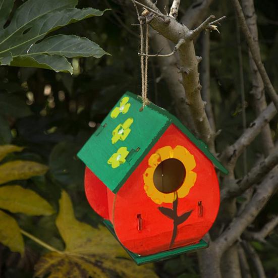 1 set Kit de construcție pentru casă de păsări, pictură pentru copii, asamblare, cutie de păsări, artizanat, vopsea pentru casă de păsări, cadouri, alegere