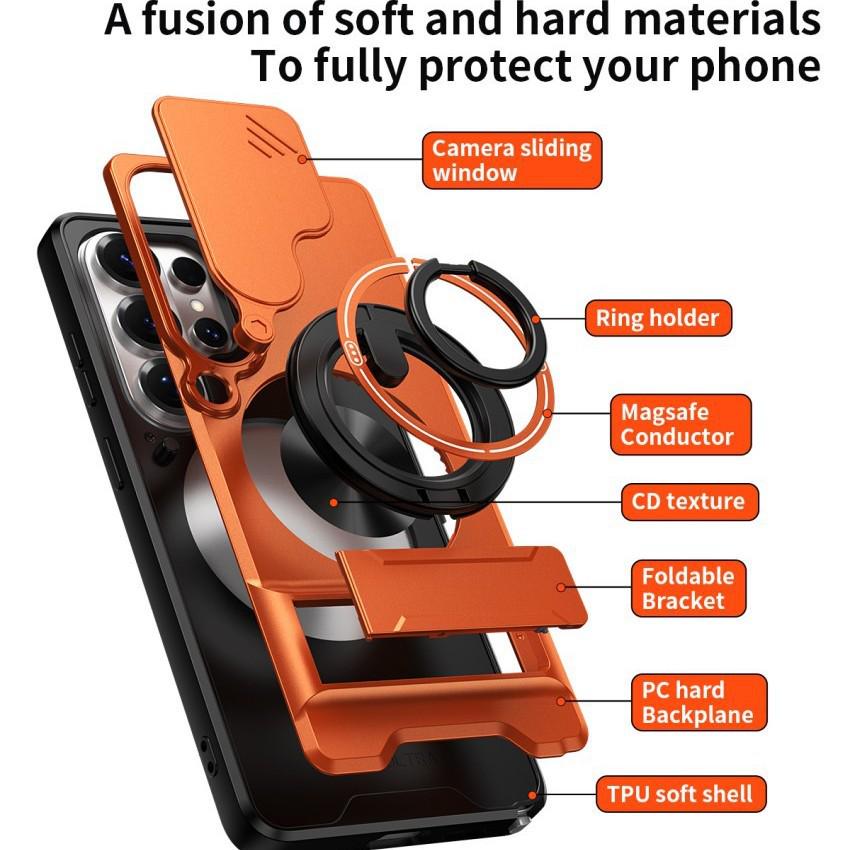 Trendy Magnetic Double Stand Phone Case for Samsung S20-S26 ULTRA