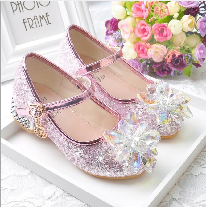 

Flower Children s Shoes Beach Princess Girl Shoes For Kids Glitter Wedding Party Shoes Infantil Chaussure Enfant 23(insole 15.5cm)