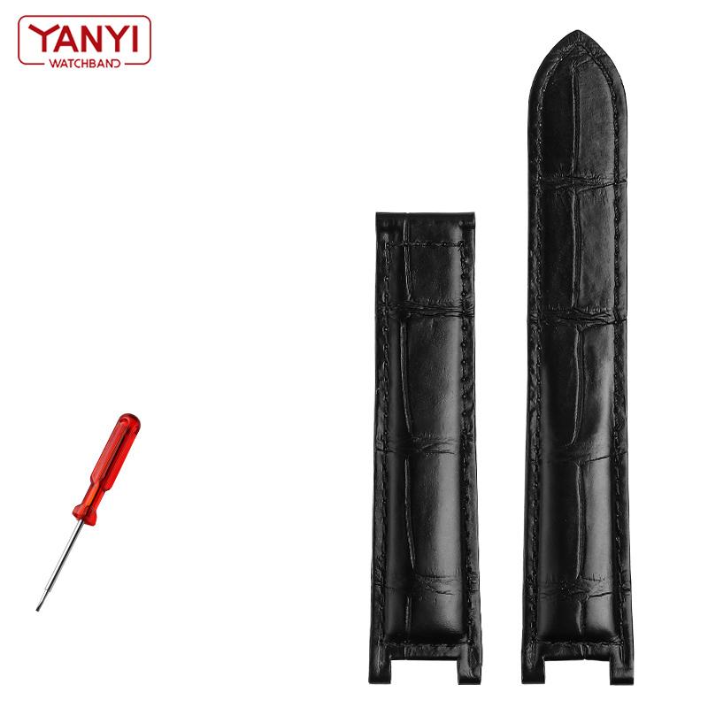 

Натуральный ремешок для часов из кожи аллигатора для PASHA DE CAR-TIER W3109151 W3018651, ремешок из крокодиловой кожи, мужские часы, лучший бренд класса люкс 20-12mm