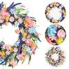 Spring Wreath for Front Door Artificial Floral Wreath with Eucalyptus Leaf Lavender Wildflowers for Easter Indoor Outdoor Home Farmhouse Wall Decor