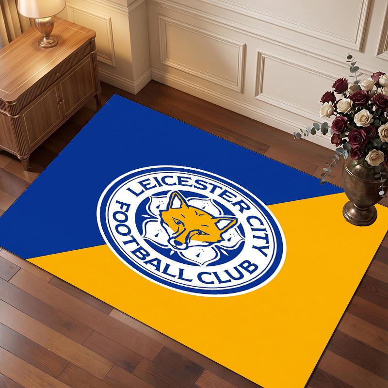 Tappeto in Velluto di Cristallo con Stampa del Leicester City Football, Comodo Assorbente d'Acqua Antiscivolo Tappeto per Pavimenti Interni