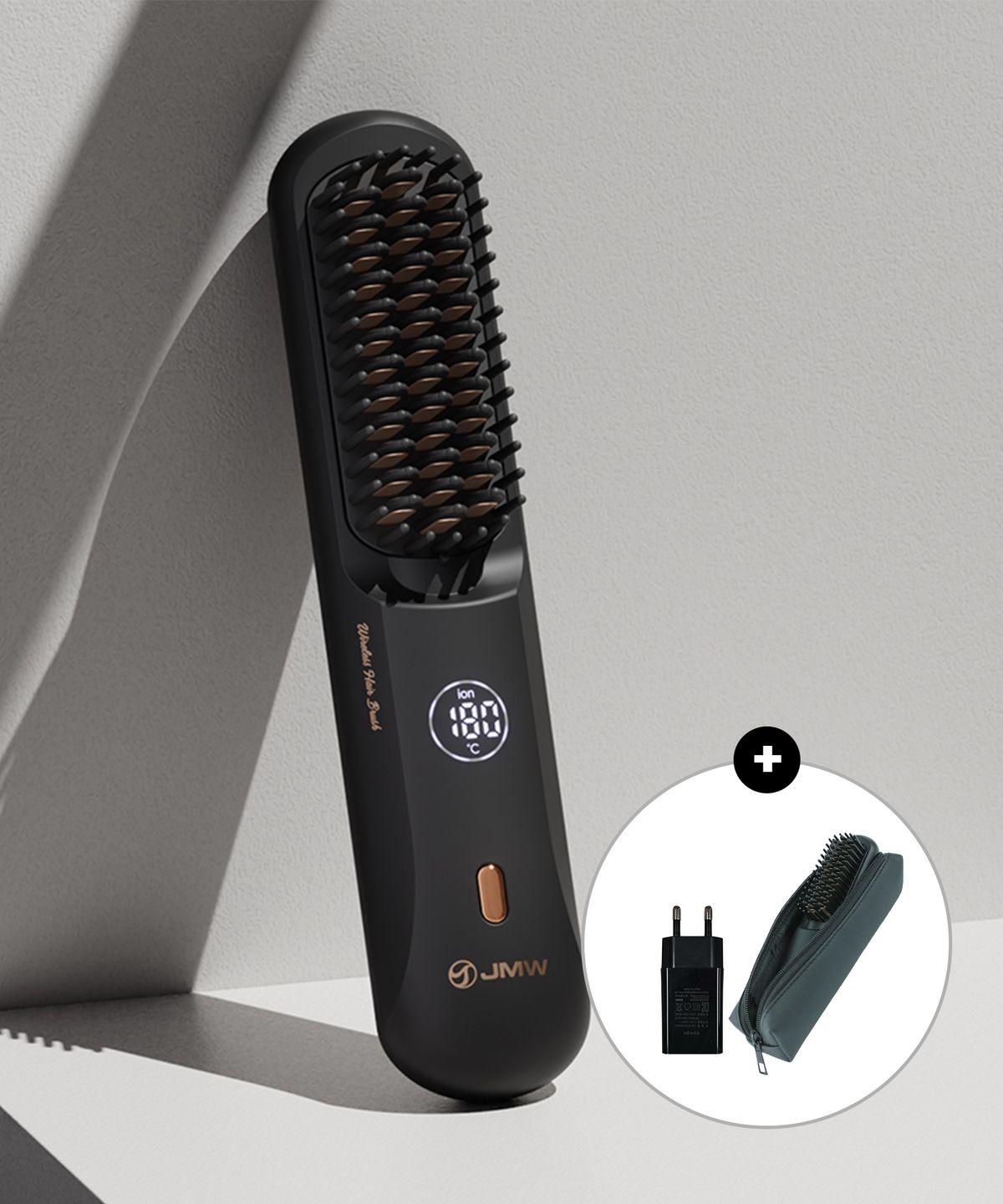 Volume On Cordless Brush Comb Hair Straightener Iron Ion Anti-Static Adapter Package