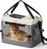 Zusammenklappbare Reise-Hundebox für kleine Hunde, Tragbare weiche Haustierbox für Outdoor & Indoor, Faltbares Stoff-Hundegehege mit Griff