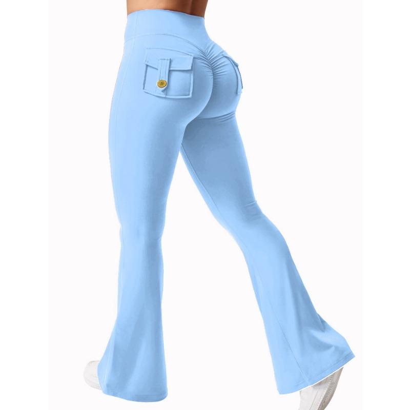 

Жіночі легінси кльош з кишенями М які штани для йоги у стилі карго з високою посадкою Гімнастичні облягаючі штани Фітнес та бодібілдинг Спортивний одяг S