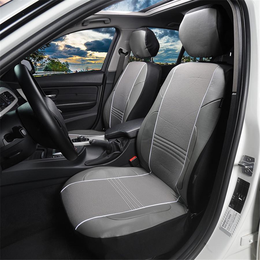 2PCS Universal High Quality PU Front Car Seat Covers Fashion Style Back Bucket C