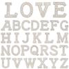 26pcs A-Z English Letter Glitter Pearls Rhinestone Patches Repair Embroidered Sew on Appliques,Patches for DIY Clothes Bags Hats