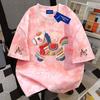 Cartoon Tie-dye Summer Short Sleeve T Shirts Female Loose O Neck All Match Casual Tee Tops Women 2026