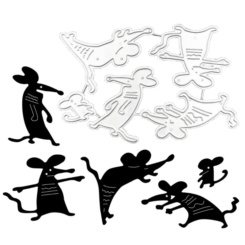 Metal Cutting Die Carbon Steel 5-in-1 Rat Shaped Handmade Stencil Template Mold