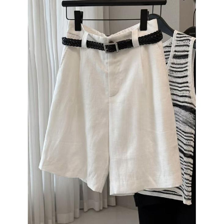 2026 Summer New Casual Solid Color Women s Comfortable Breathable Casual Shorts S белый