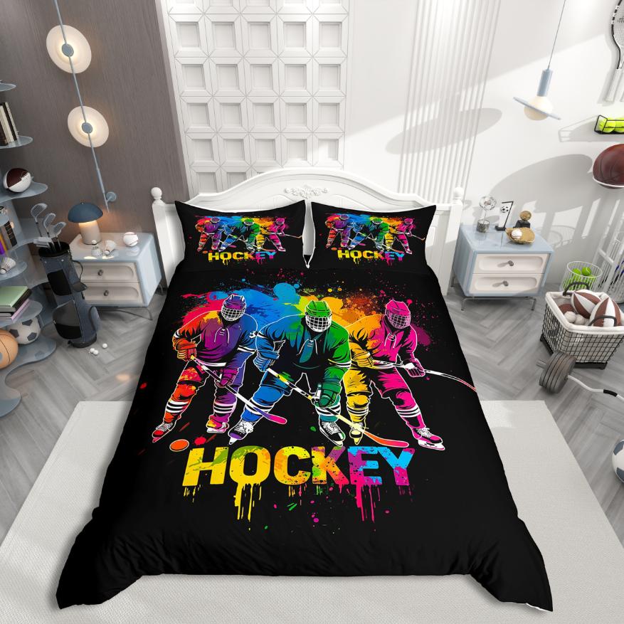 

Комплект пододеяльника для детского гандбола Homewish, Подростковый спортивный постельный комплект, Акварельный постельный комплект с брызгами чернил для мальчиков UK C 120x150cm 2pcs&set