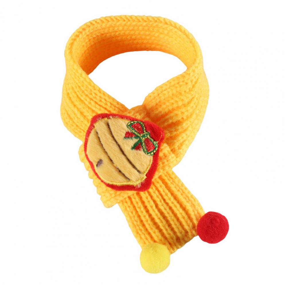 Santa Claus Pet Scarf Holiday Themed Pet Accessory Festive Christmas Pet Scarf Set with Knitted Cat Scarf Pompom for Holiday