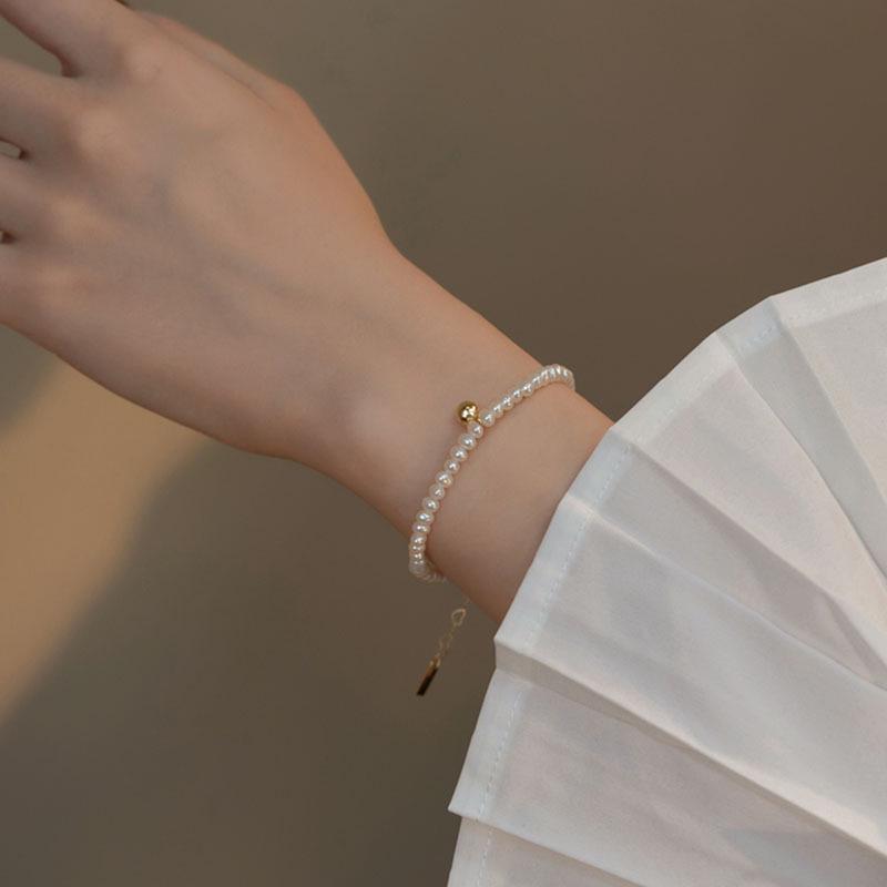 Korean Gold Pearl Beaded Bracelet: Elegant Niche Design for Trendy Women