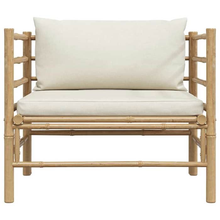 Maison Exclusive - Canapé de jardin avec coussins blanc crème Bambou