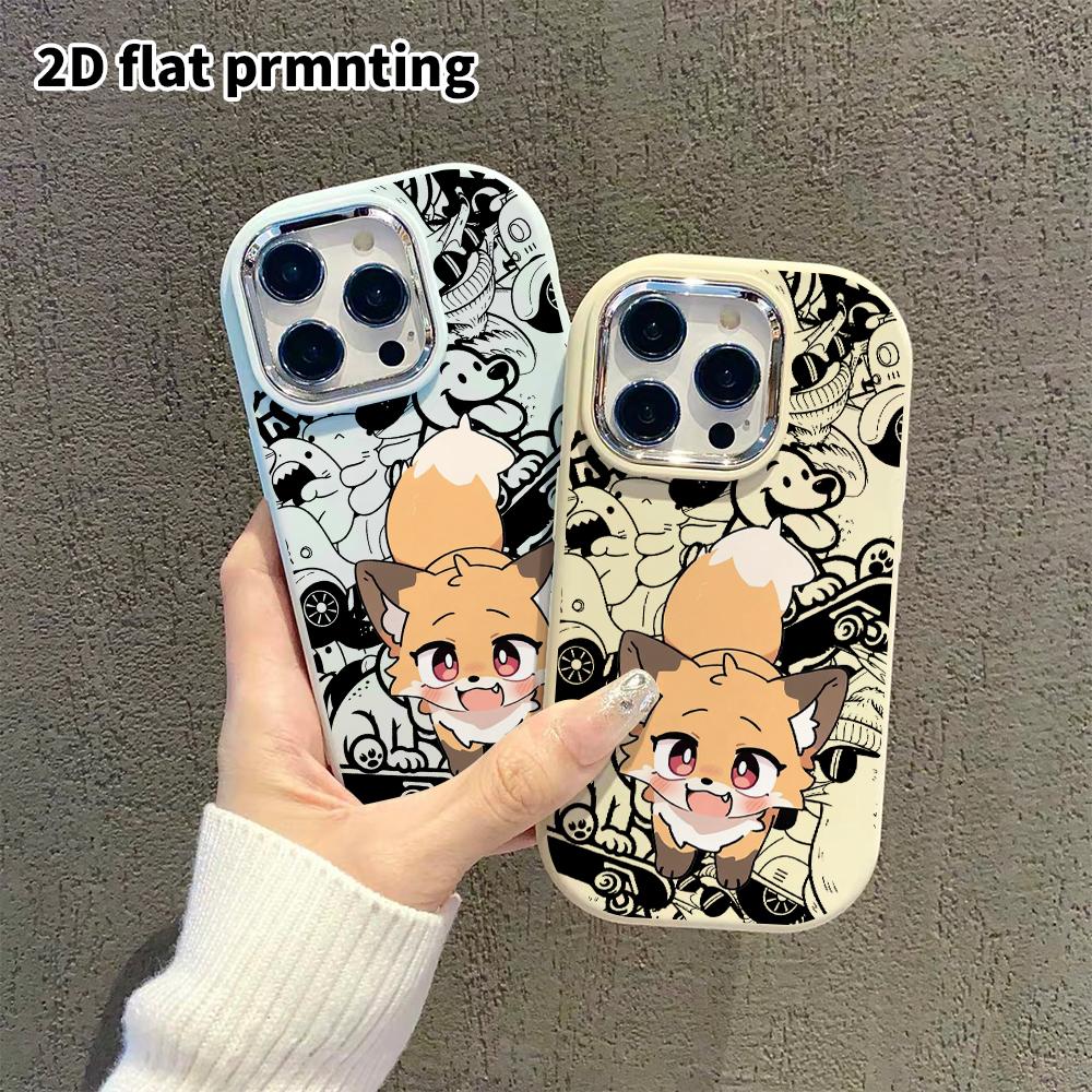 Phone case: 2D flat design, suitable for iPhone 18 17 16 15 14 13 Pro protective case, cute little fox, perfect Christmas and Halloween holiday gift
