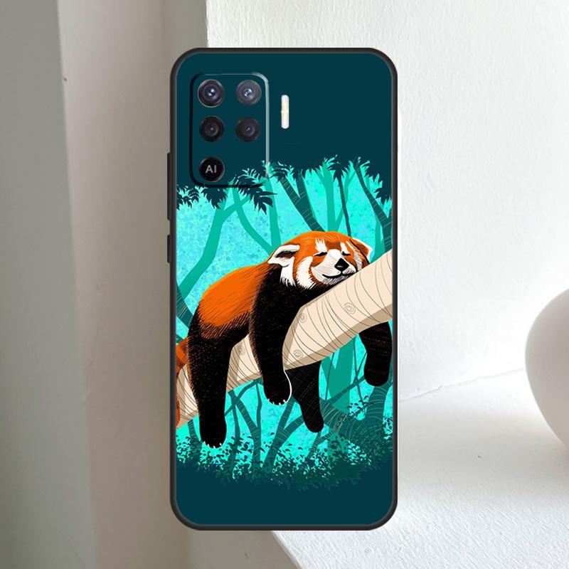 Red Panda Cute Animal For OPPO A80 A60 A40 A5 A6 Pro A15 A17 A57 A16 A76 A96 A18 A38 A58 A78 A98 A54 A74 A94 Case