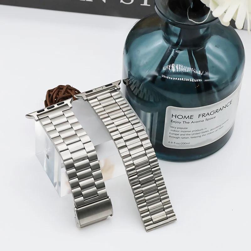 

Ремешок из нержавеющей стали для Apple Watch 45 мм 41 мм 42 40 мм 44 мм Металлический браслет для часов iWatch Series 9 8 7 6 5 se 4 Ultra 2 49 мм 38mm 40mm 41mm серебряный