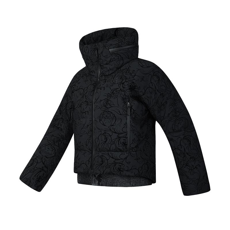 FILA Ski Series Versatile Warm Zip-Up Hooded Down Jacket Women Jackets Deep-Black A11W446914FBK