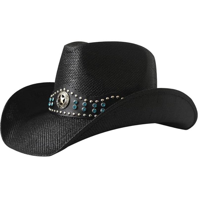 

JYL TS DIY Straw Cowboy Hat Unisex Beach Sun Protection Western Hat Straw 1222Mao11026 темно-пурпурный