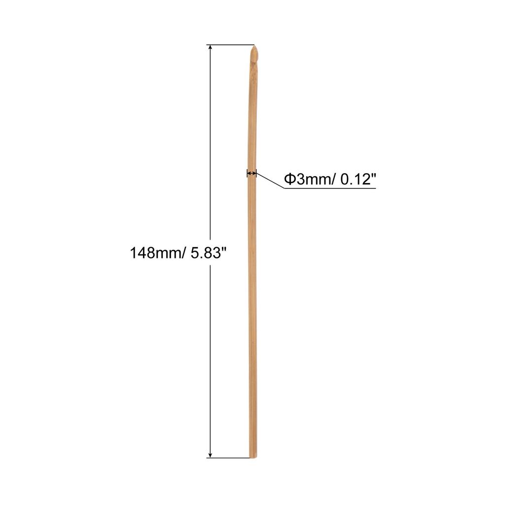 6pcs Wooden Bamboo Crochet Hook 3mm-10mm Knitting Crochet Needles for DIY Craft Yarn