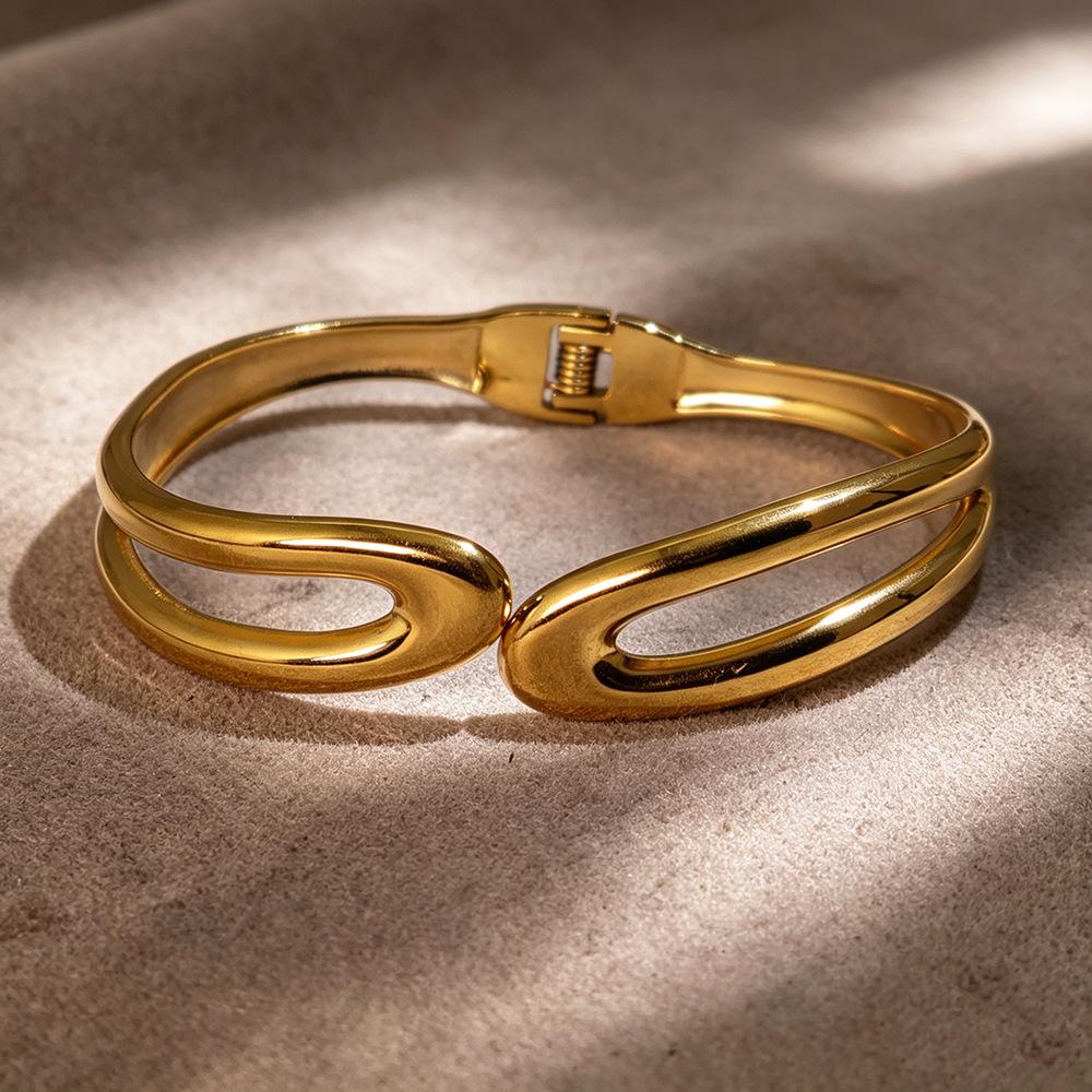 European and American Bracelet Fashion Glossy Simple Light Luxury Spring Open Bracelet for Women