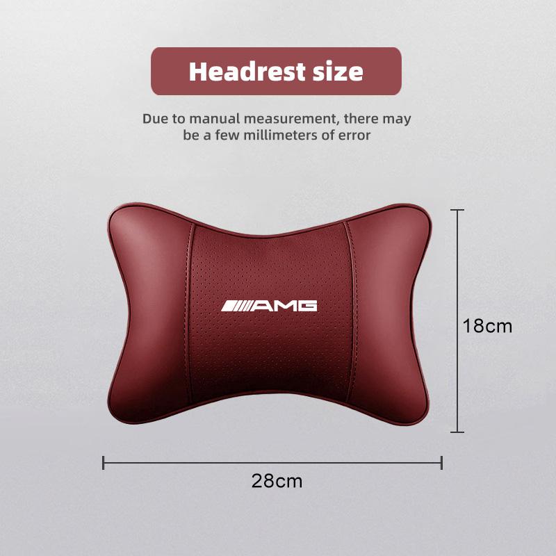 Car Leather Seat Headrest Neck Pillow Head Cushioning Tire Valve Cap For Mercedes Benz AMG GLE GLS CLA CLE GLC CLS GLA W223 W213 AIJ5