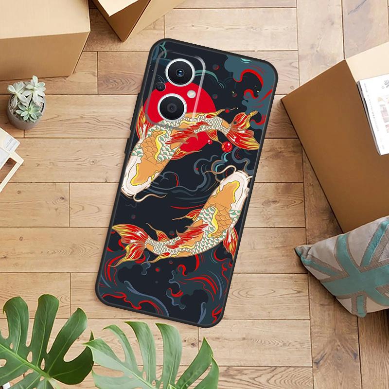 

Chinese Koi Fishes Case For OPPO Reno 13F 14F 12F 10 11 12 13 14 Pro 7 8 Lite OPPO Find X6 X5 X8 X9 Pro Cover OPPO Reno12 F