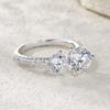 6.5mm 8mm Double Round Brilliant Cut Moissanite Ring for Women   CopperOpen Ring Wedding Engagement Bands Jewelry