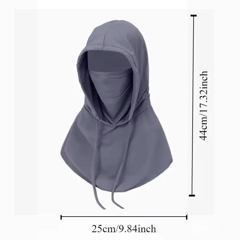 Women Summer Ice Silk UV Protection Face Cover Neck Guard Integrated Sun Hat Breathable Sunscreen Mask for Driving Cycling