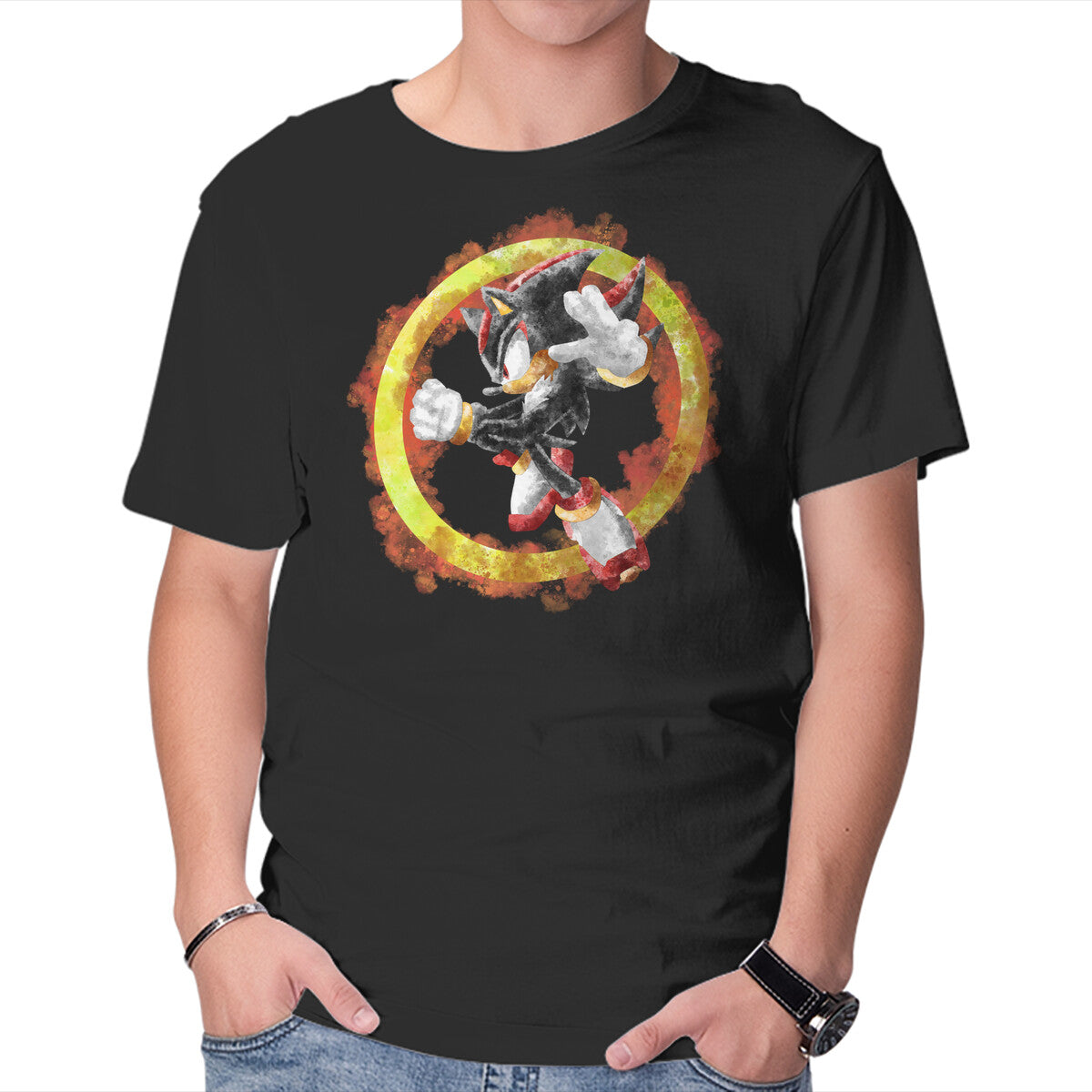 Unisex Crew Neck T-Shirt Shadow Splash Graphic Short Sleeve Casual Tee XL