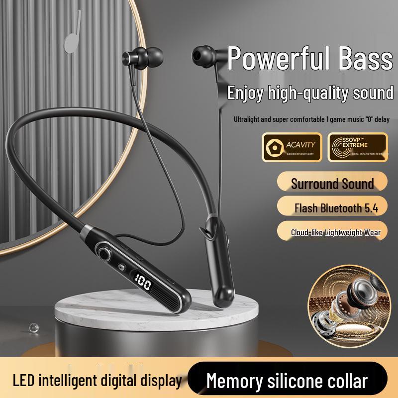 Noise-Cancelling, Sweatproof Wireless Neckband Headphones with Long Battery Life