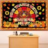 Fall Thanksgiving Turkey Bulletin Board Decorations Set Autumn Grateful Classroom Decor Thankful Maple Leaf Heart Paper Cutout for Harvest Party Back