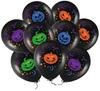 Black Colorful Pumpkins Balloons Halloween Mix 9Pcs.