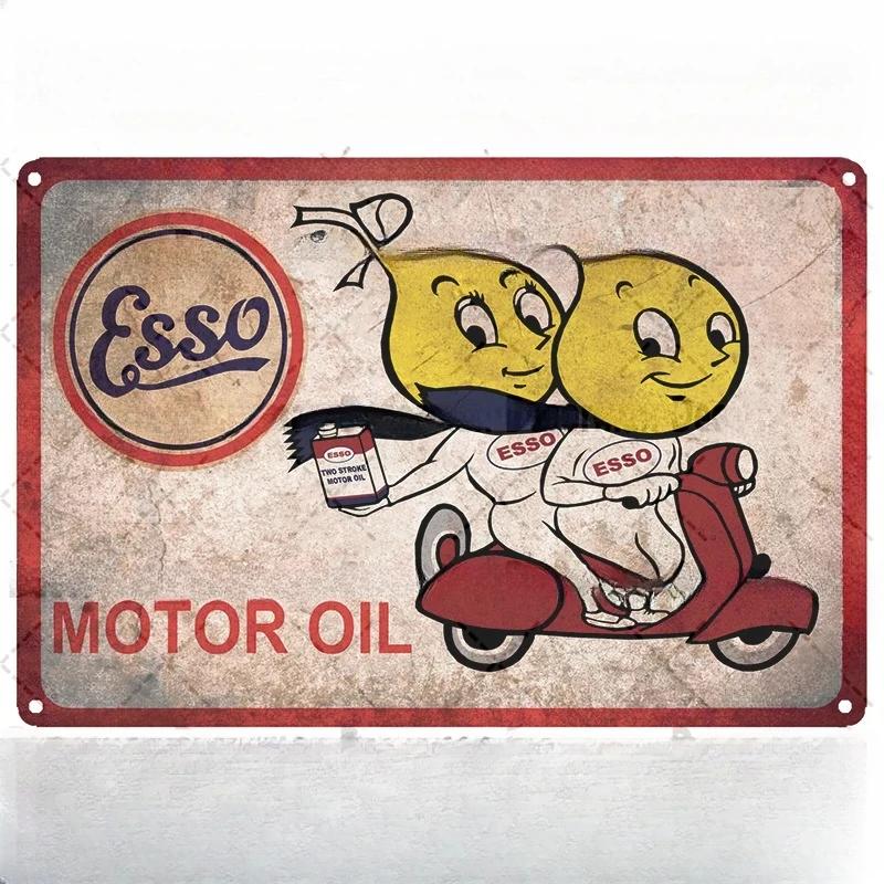 Mike86 ESSO Tiger PIN UP Vintage Metallschilder Man Cave Ölladen Poster Dekoration LTA