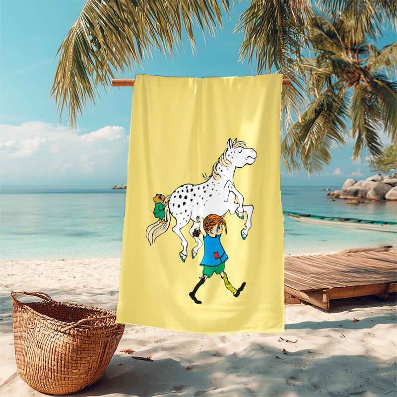 1 pièce Serviette de Plage Aventure de Pippi Serviette de Plage Microfibre Fine Absorbante Pour Plage Natation Yoga Bain Sports 0917274