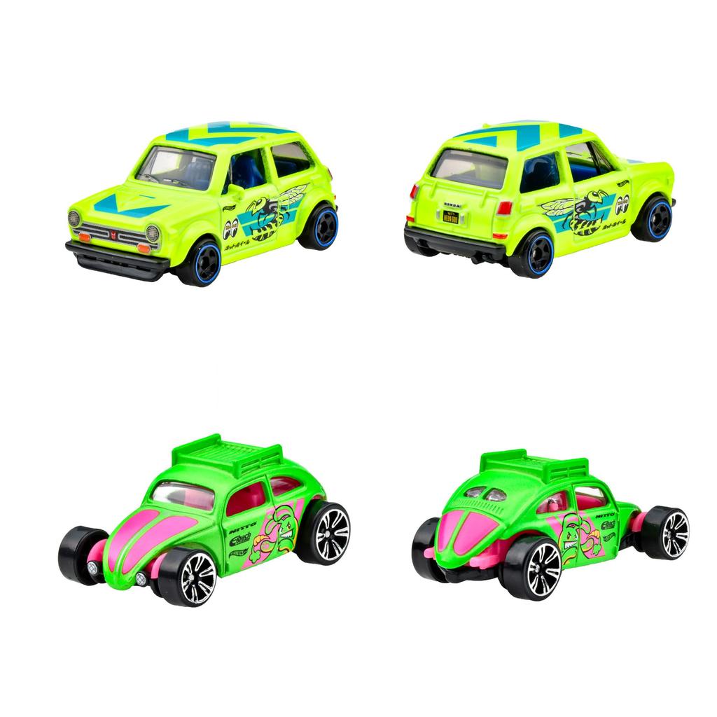 Hot Wheels Neon Speeders, sortiert, 10 Stück, BOX-Verkauf, Fahrzeugspielzeug, Mini-Auto, ab 3 Jahren, mehrfarbig, 986D-HLH72