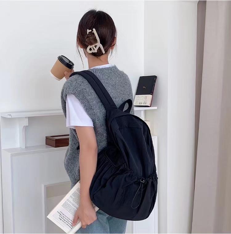 

Рюкзак легкий складной рюкзак для школьников, школьная сумка большой емкости, повседневная модная сумка чёрный