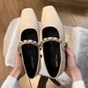 Elegant Women Flats Square Toe Shoes New Summer Loafers Party Sandals Designer 2025 Brand Women Shoes Zapatillas Mujer