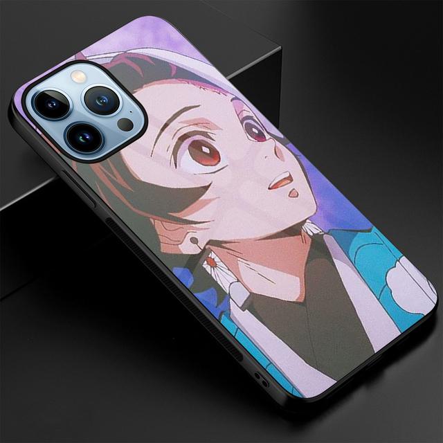 

Чехол для телефона Demon Slayer для Iphone 14 13 11 12 Max Mini Xs Xr X, чехол из закаленного стекла для Iphone 78 6s Plus Se 2022 11pro Coque For iPhone 12