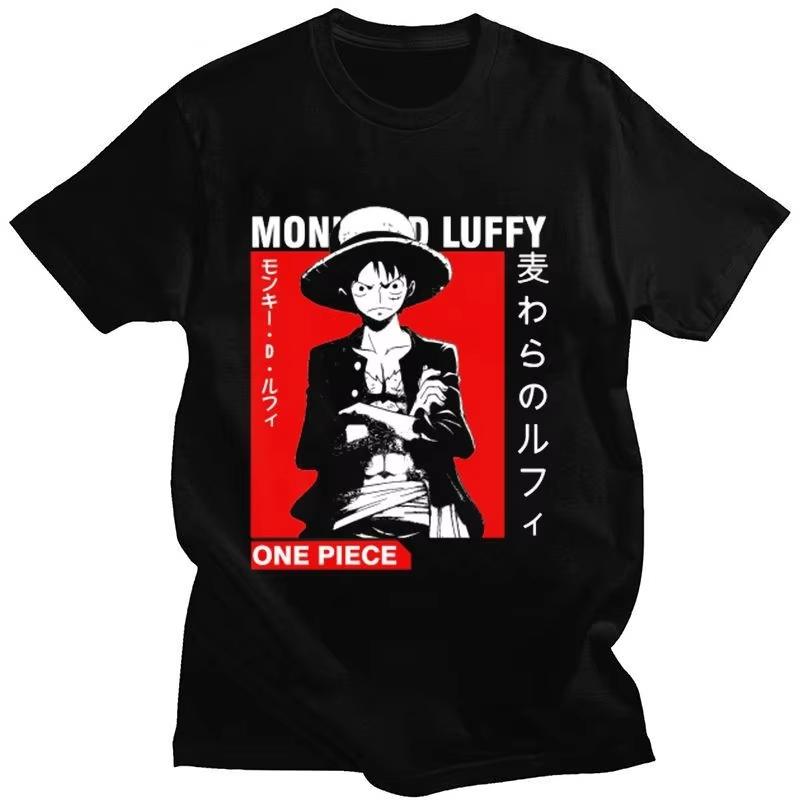 

2026 new One Piece Tshirt Monkey D Luffy Japanese anime Summer shortsleeved fashionable and loose fit S