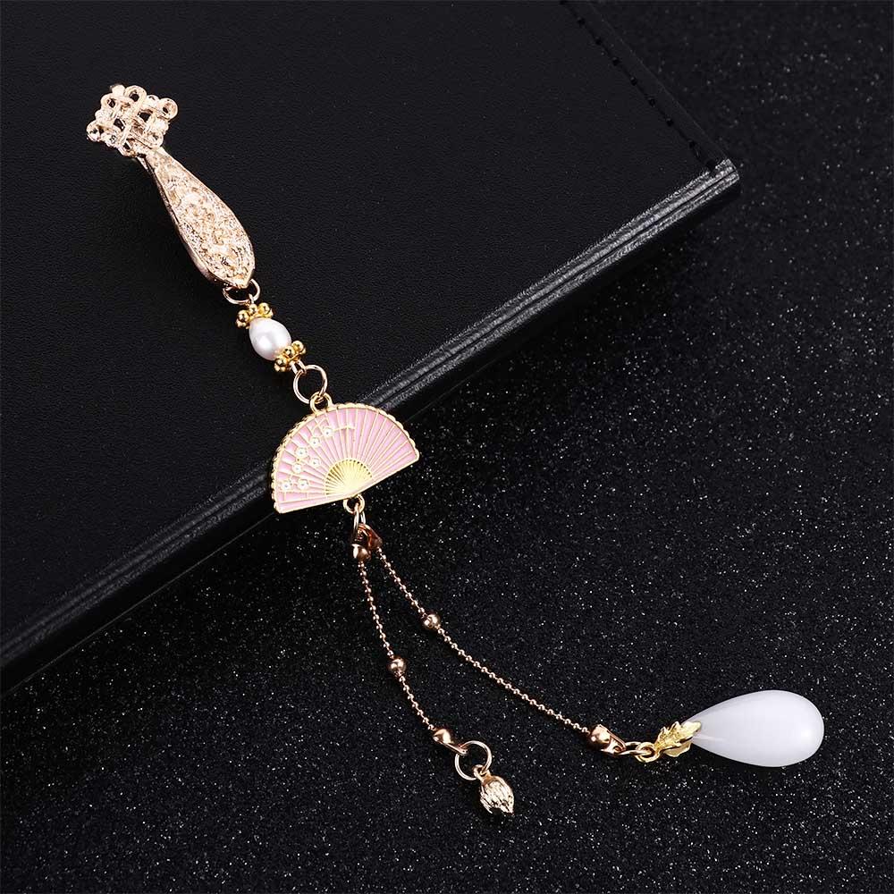 Accessories Metal Collar Pins Cheongsam Pin Accessories Tassel Brooches Antique Fan Pendant