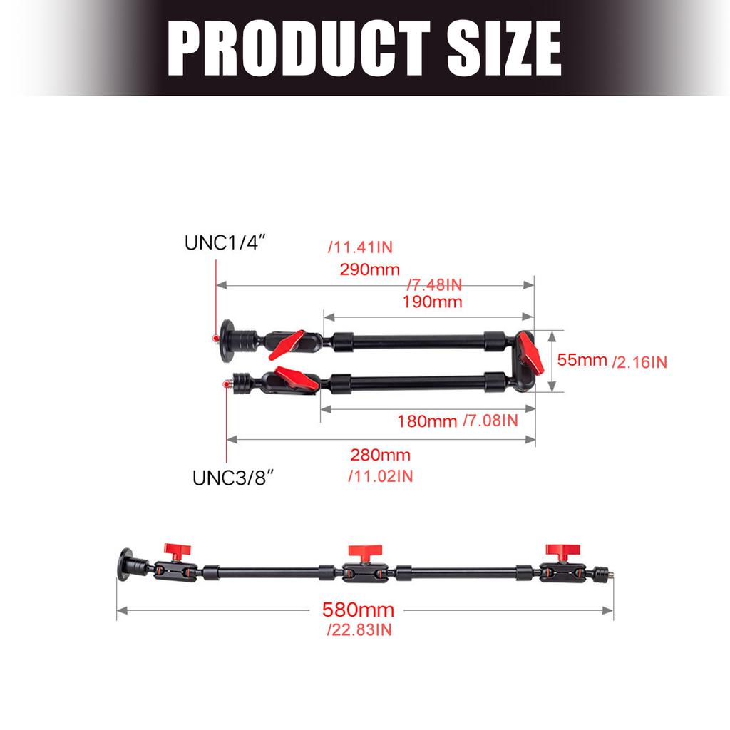Flexible Arm Mount Articulating Arm Mount 360 Degree Ball Head Rotation Stand for DSLR Camera Live Streaming Studio