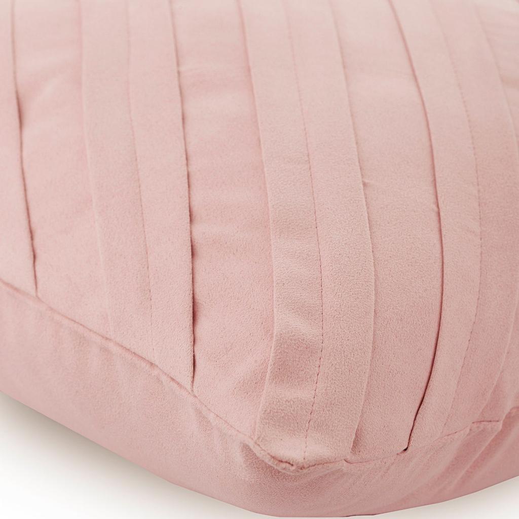 The HomeCentric Cover Pink Shams Textured Pintucks Solid Color Pillow Sham Pillow Shams Faux Suede Pillow Shams Contemporary - Contemporary Soft Pink