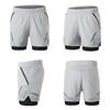 2-In-1 Men Running Shorts with Zipper Pockets Quick Dry Exercise Shorts for Training Gym Workout