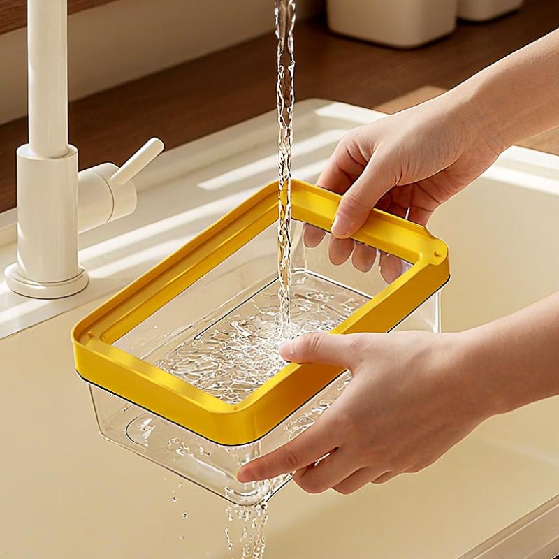 1Pc Butter Portioning Cutting Preservation Box Transparent With Cover Storage Box Food Grade Refrigerator Specific Plastic Box